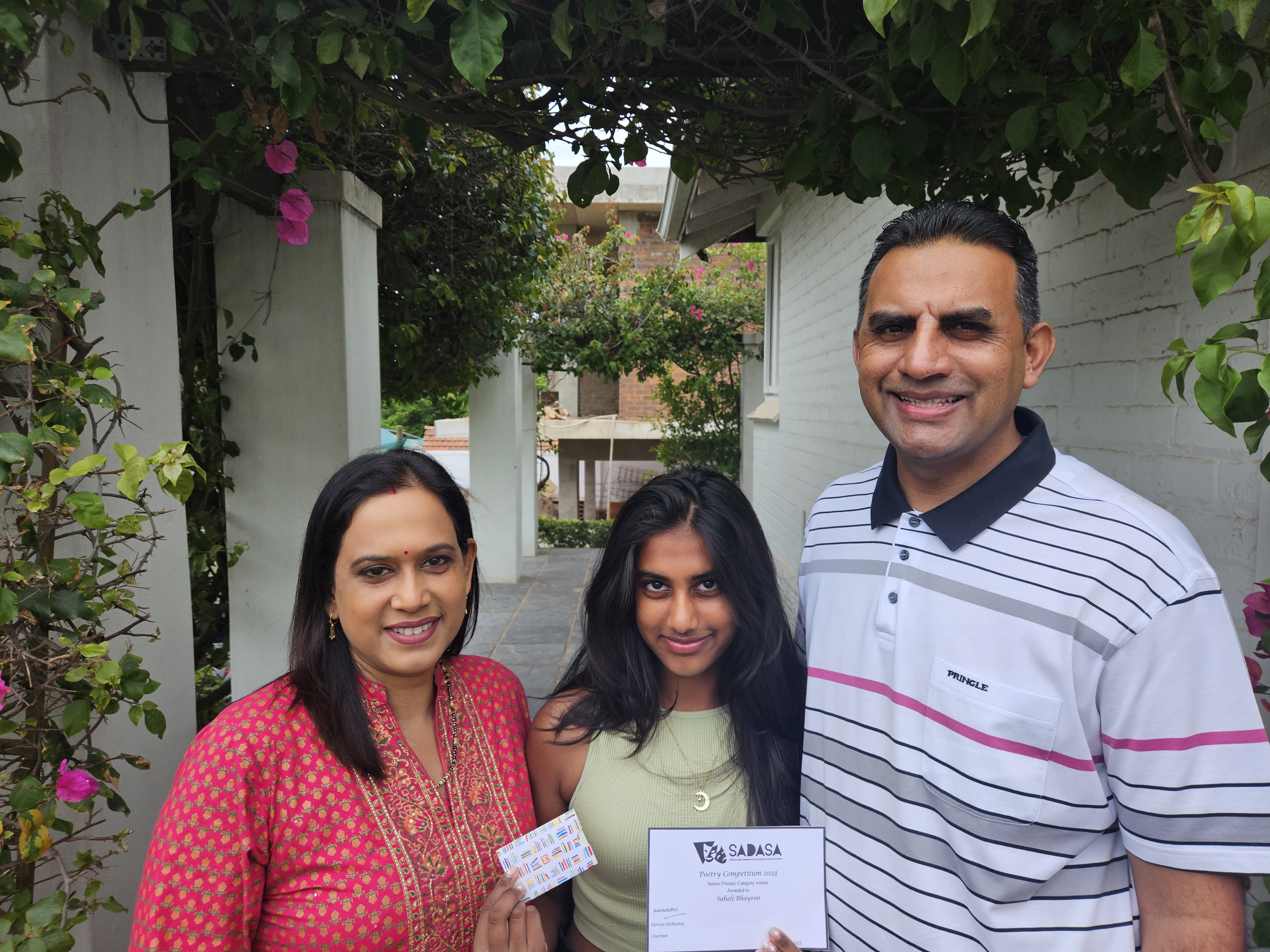 Saheli with her parent
